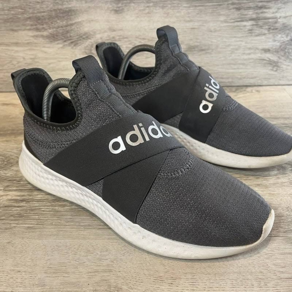 Adidas gray slip on tennis shoes - size 7.5